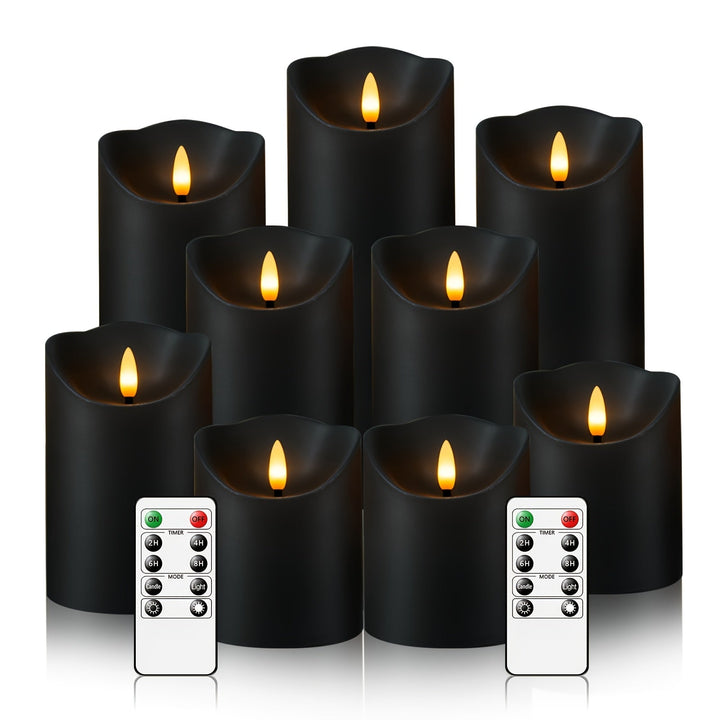 Skanto | GlowLuxe Flameless LED Lys Sett (9-delt) – Med Fjernkontroll og Glitterfinish