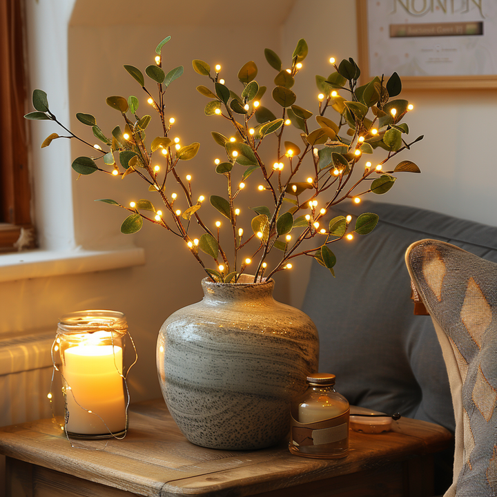 Skanto | LumiVista Magisk Olivengren Lyskede – 70cm Elegant LED Dekorasjon
