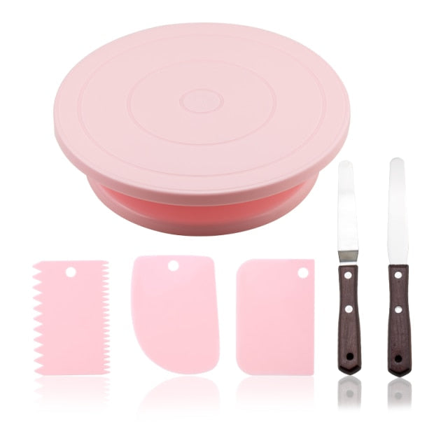 6Pcs Set Kake Snurrende Kakefat Roterende Bord Kakebord | Skanto