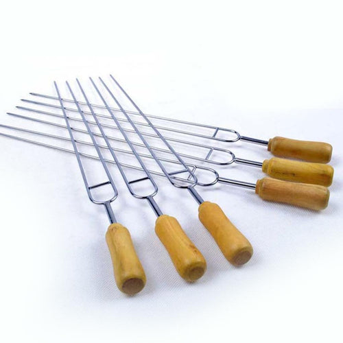 6stk U-formet Trehåndtak BBQ Spyd | Skanto