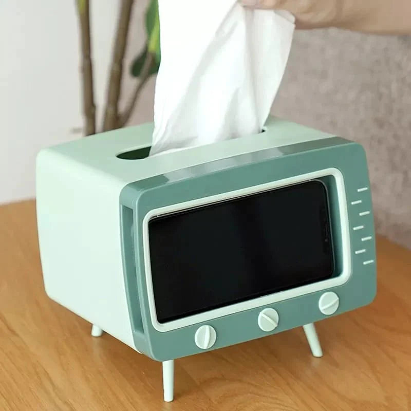 Kreativ Tv Tissue Box Holder Med Telefonholder Skanto