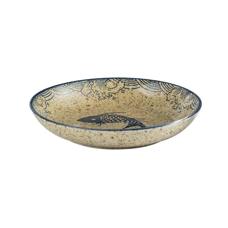 7" og 8" Underglaze Keramisk Rund Tallerken Husstands Kjøkkenverktøy | Skanto
