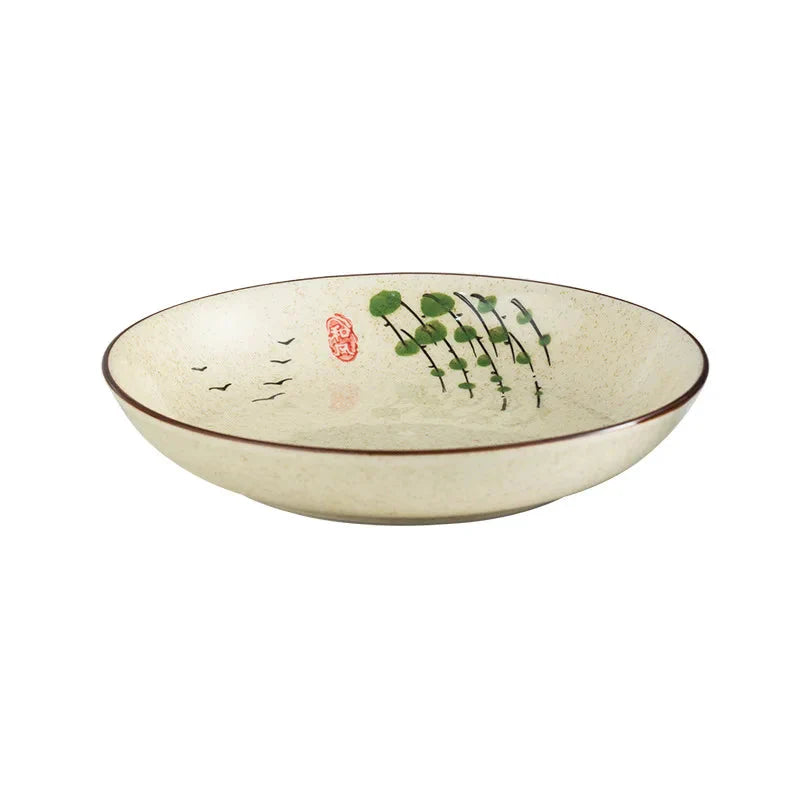 7" og 8" Underglaze Keramisk Rund Tallerken Husstands Kjøkkenverktøy | Skanto