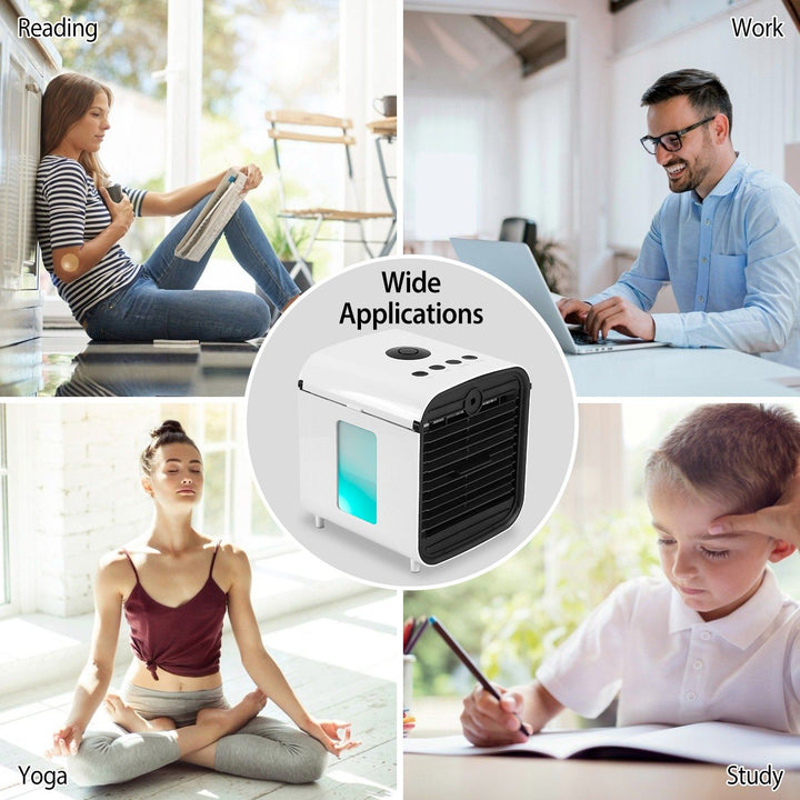 Skanto | 7-farger byttbar bærbar mini air conditioner kjøleovn vifte