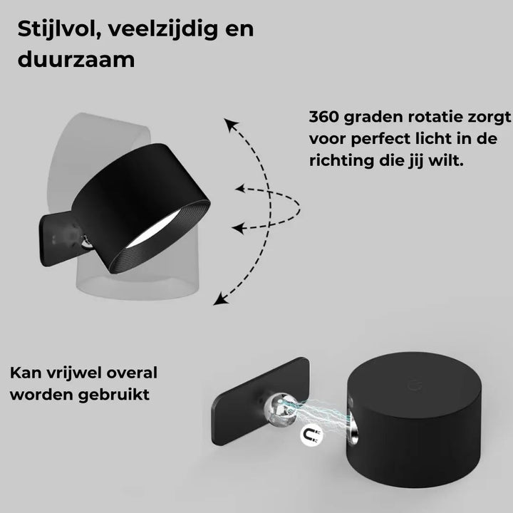 Skanto | Vegglampe Oppladbar Trådløs 360°