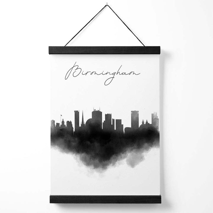 Akvarell plakat for Birminghams skyline med oppheng