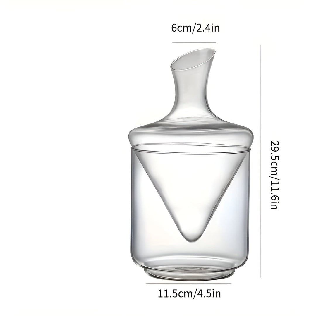 Vinkaraffel med Rask Lufting – Elegant Vanndfallsdesign laget av Glass | For Mer Intenst Aroma og Stilfull Vin Nytelse | Skanto