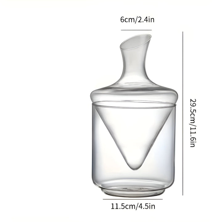 Vinkaraffel med Rask Lufting – Elegant Vanndfallsdesign laget av Glass | For Mer Intenst Aroma og Stilfull Vin Nytelse | Skanto