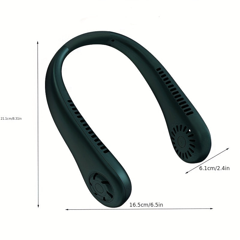 1pc Håndfri Bærbar Nakke Vifte - Oppladbar, Bladfri, og USB Drevet - Perfekt for Kontor og Reisebruk | Skanto