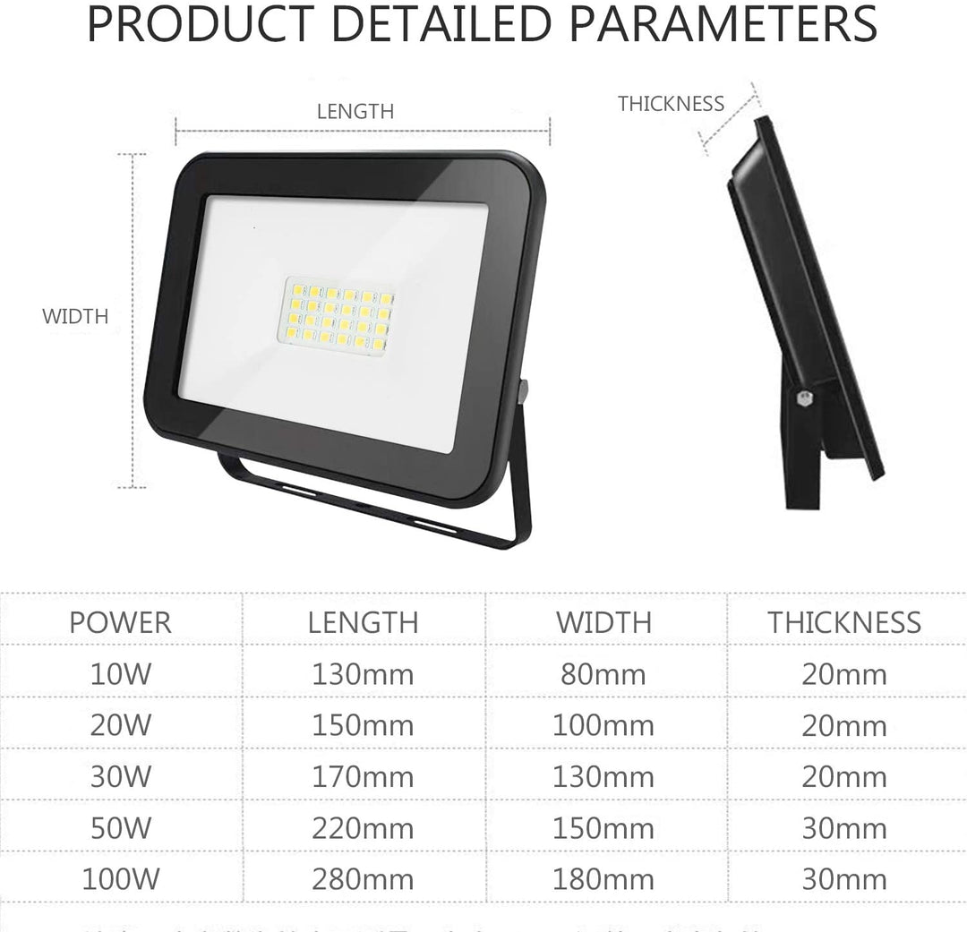 5X LED Flomlys Utendørs Spotlys | Skanto