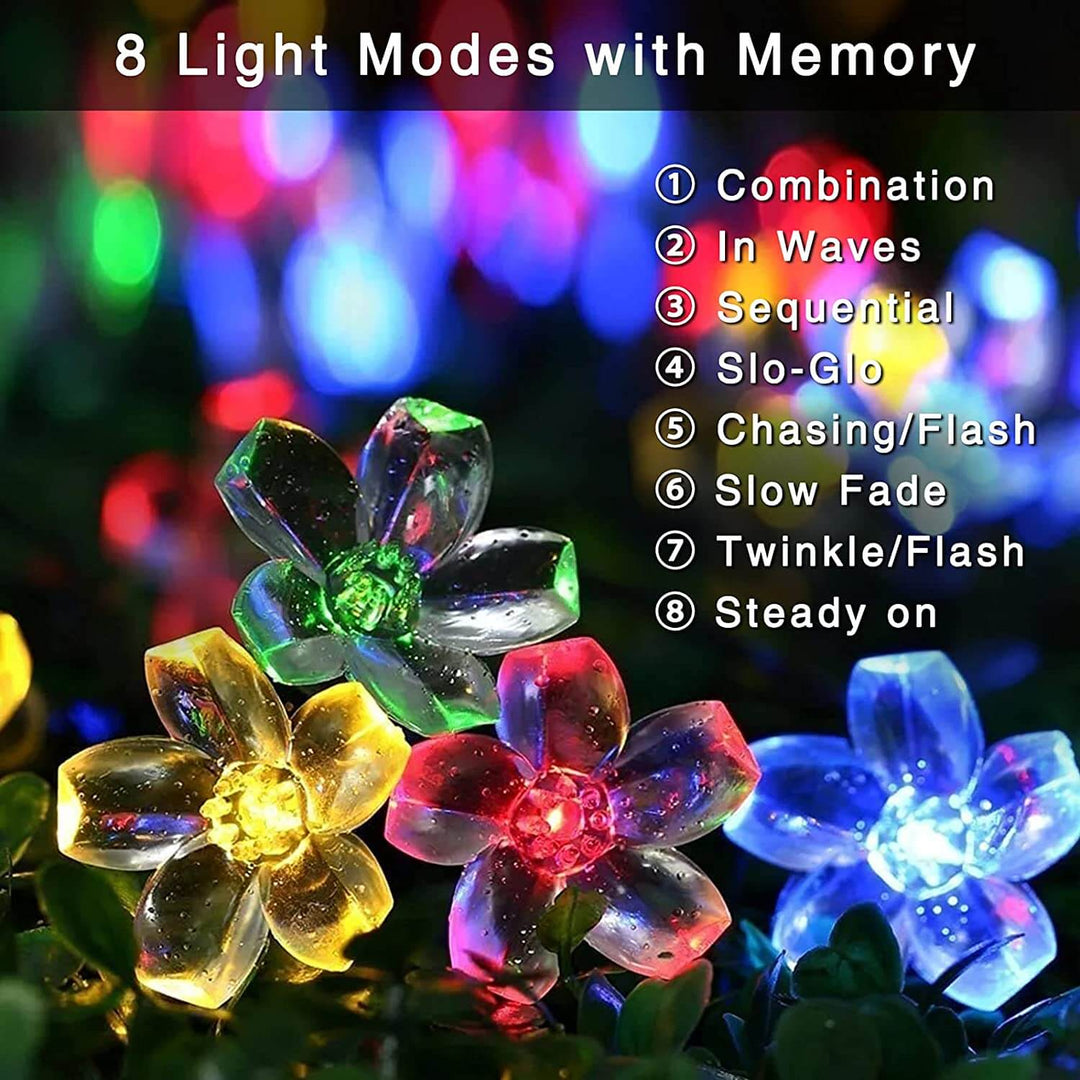 Skanto | LED Solar Sakura String Lights Vanntette Utendørs Fe Blomster Lys