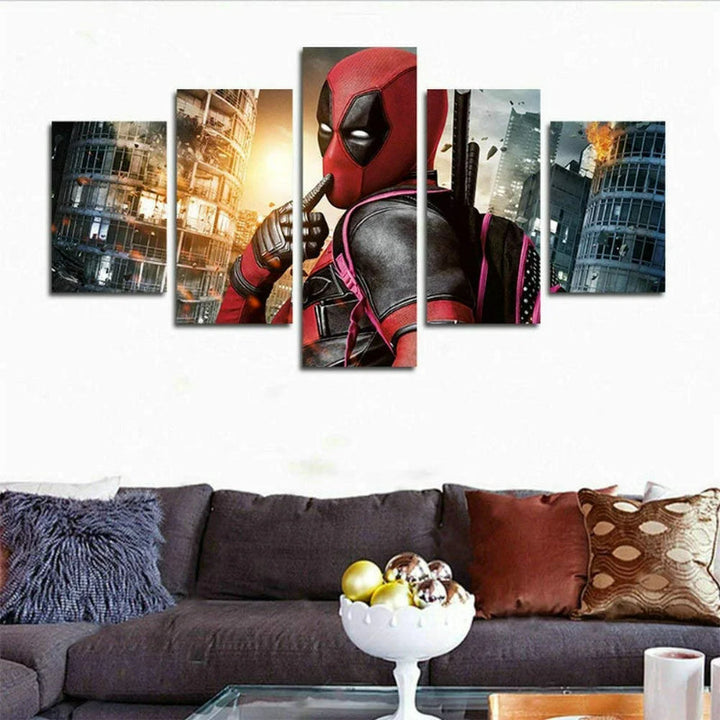 Sett med 5 Deadpool-film-lerret