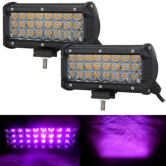 Norvo | Rosa Lilla Led Kjøring Arbeid Dekorasjon Neon Lys Bar Spot 7&quot; 36W Off-Road Pod Tåke Lamper 12V 24V Belysning For Lastebil Bil Atv Utv Suv Off-Road Sykkel Motorycle Traktor 12V 24V