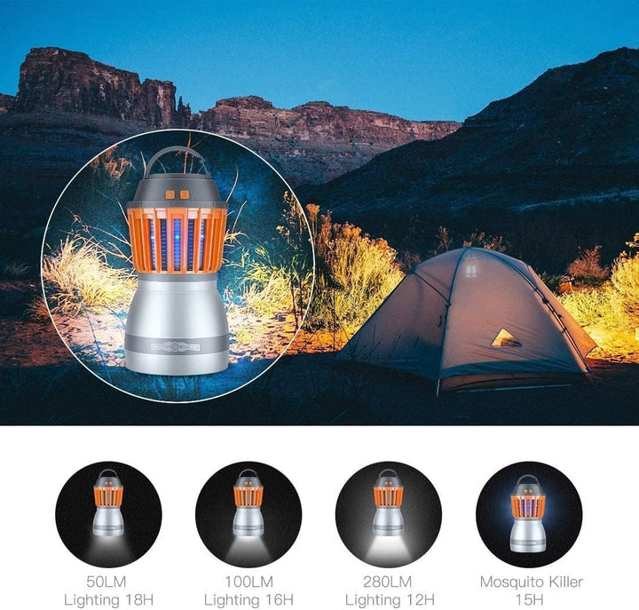 Skanto | Solenergi LED Mygglampe med Integrert Lantern – Effektiv Insektbeskyttelse og Belysning for Hage og Camping