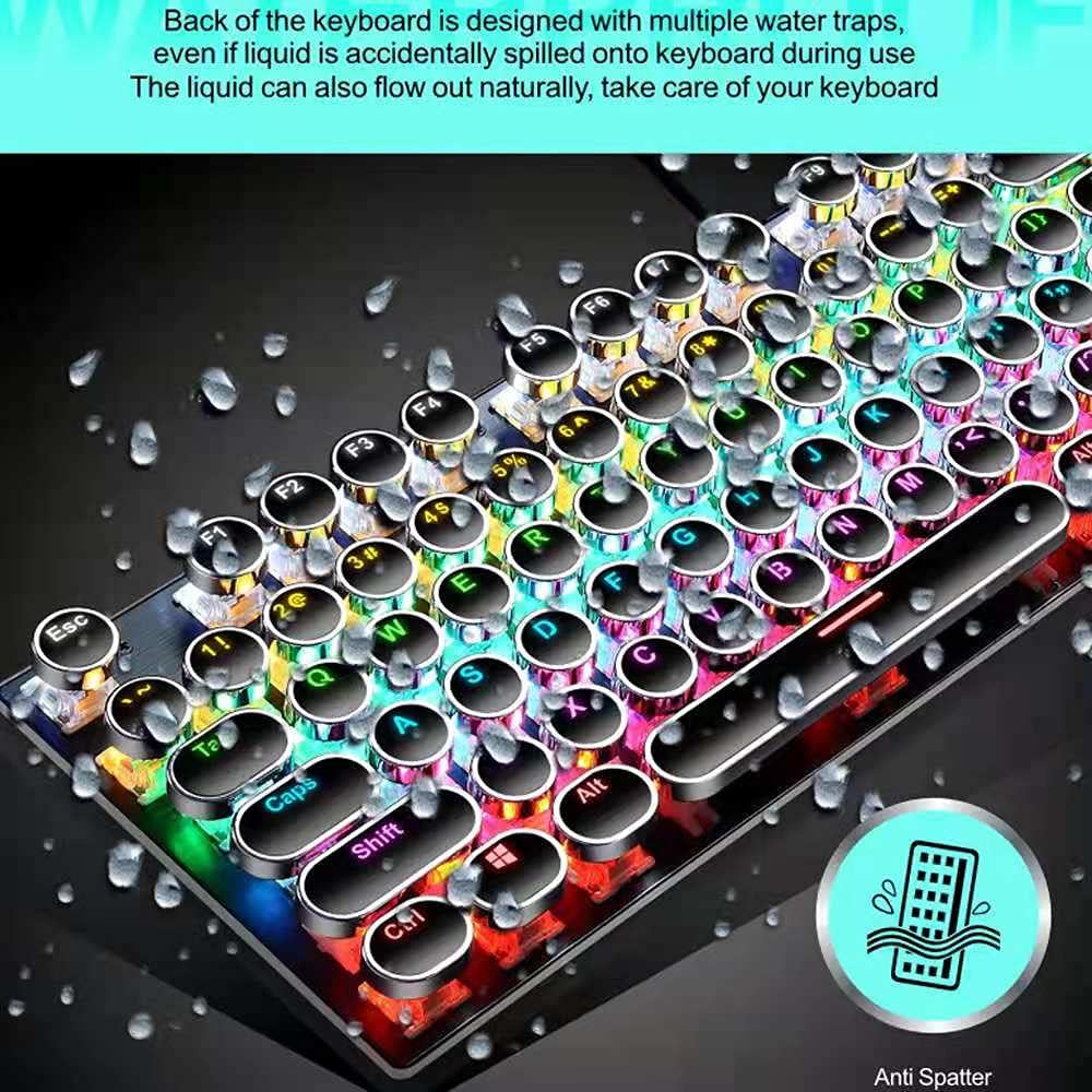 Skanto | 87-Tast Mekanisk Gaming Tastatur RGB Bakgrunnsbelyst Blå Bryter