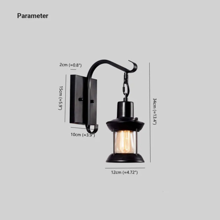 Skanto | Vegglampe vintage metall industrivindu