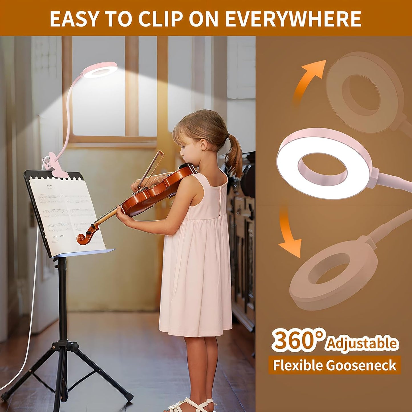 Norvo | 3 Farge Modus LED Skrivebord Klem Lampe med & Fleksibel Gås Nakke – Selvara (1+1 GRATIS)