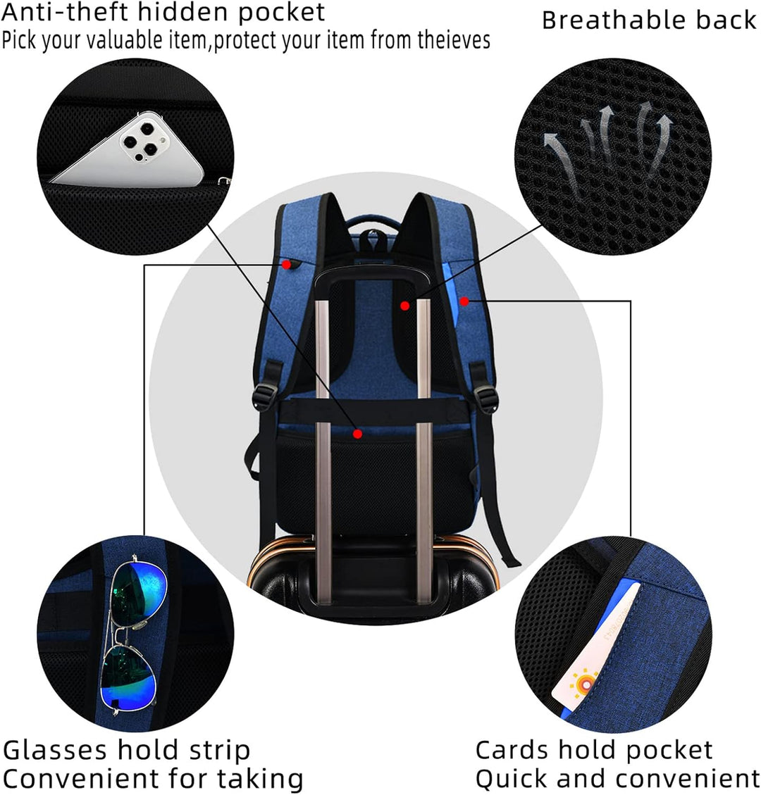 Vanntett reise laptop ryggsekk med USB-port og organisert lagring | Skanto