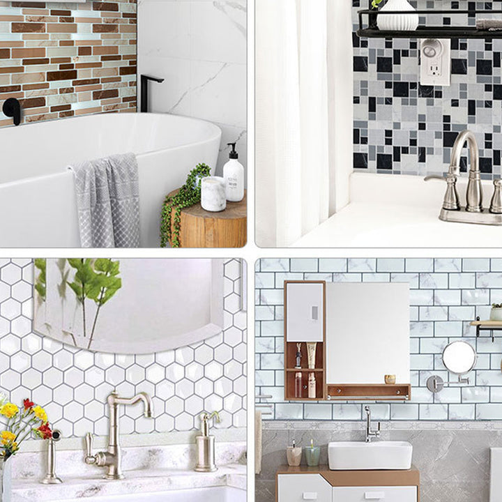 Plast mosaikkfliser med selvklebende plast, vanntett mosaikkflis med selvklebende plast og firkantet form