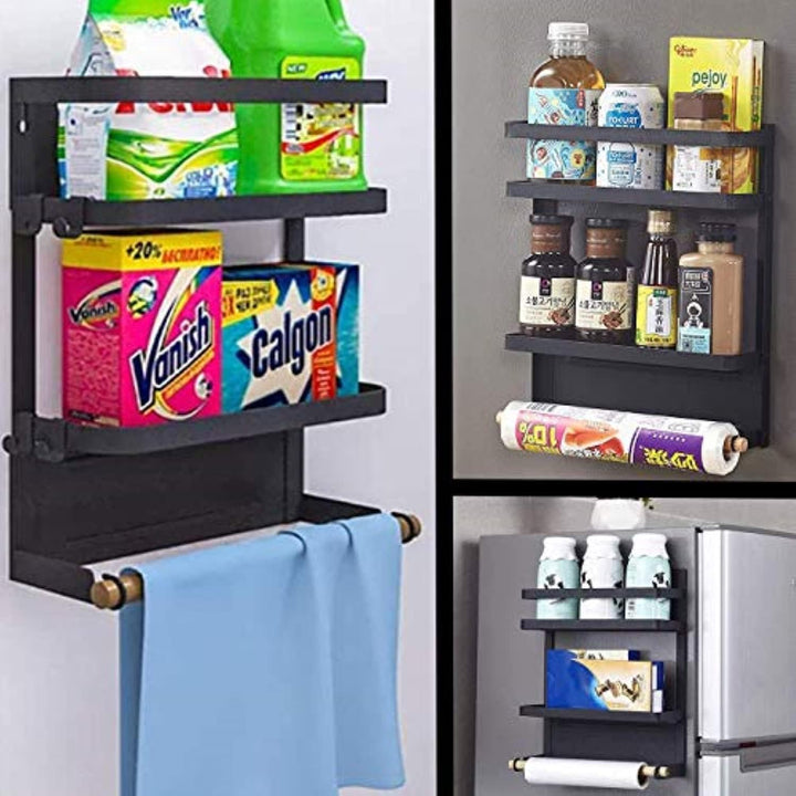Magnetisches Gewürzregal für den Kühlschrank mit Papierhandtuchhalter – Oryden