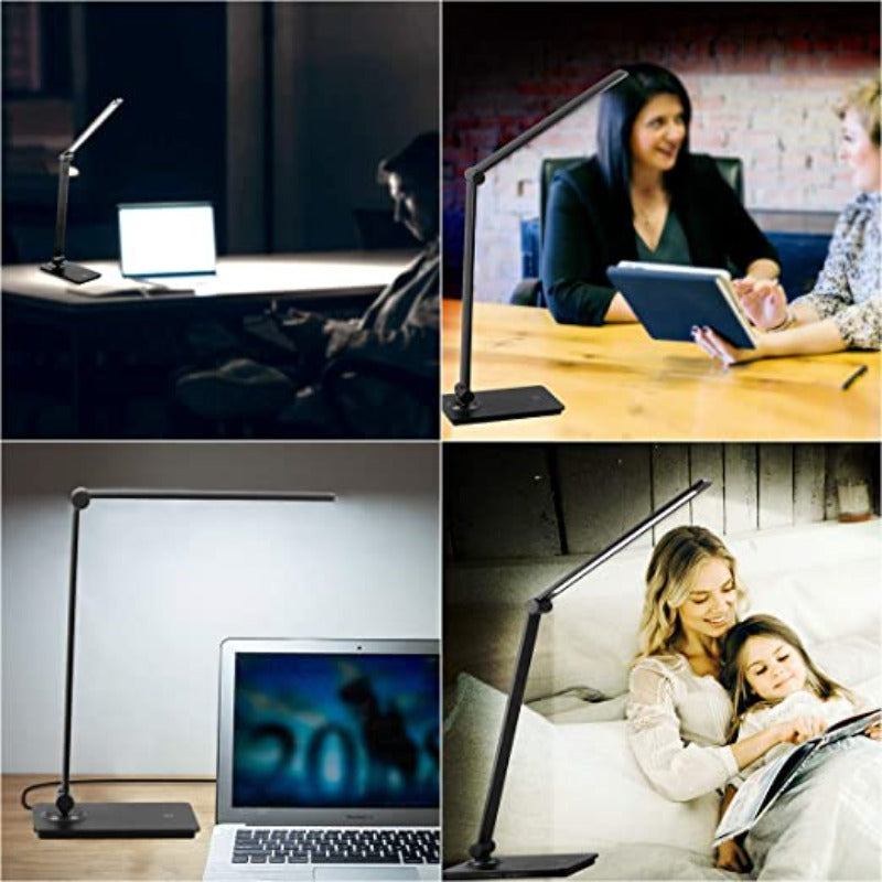 LED-blinkende lampe, kontrollerbar blinkende lampe med 3 lysarmaturer, dimbar kontorlampe med justerbar arm, sammenleggbar blinkende tavlelampe for selvstendig skrivetavle