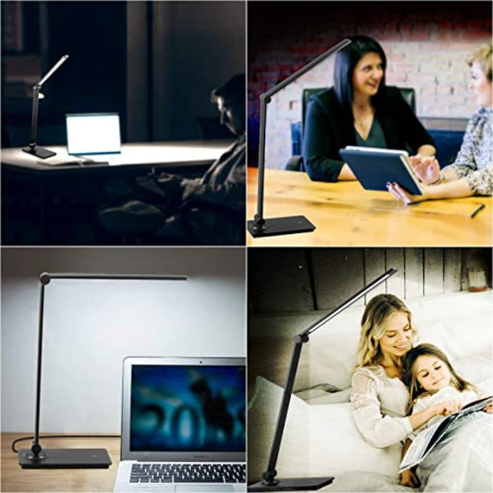LED-blinkende lampe, kontrollerbar blinkende lampe med 3 lysarmaturer, dimbar kontorlampe med justerbar arm, sammenleggbar blinkende tavlelampe for selvstendig skrivetavle