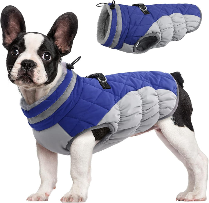 Skanto | SafeWalk Vintersele Jakke – Vanntett hundejakke med refleks og fleeceforing