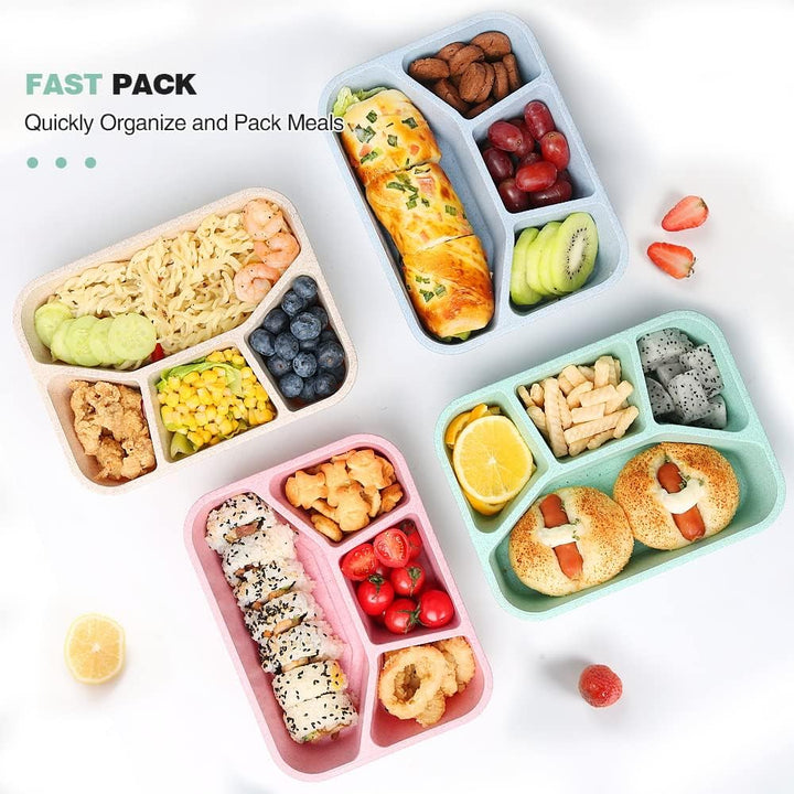 BentoBox – Sett med 4 Snacksbokser med Avdelinger