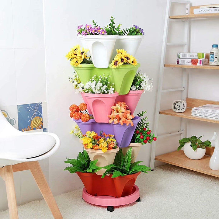 Skanto | 6-lags vertikal plante-tårn – Tredimensjonal blomstringssystem for hagen