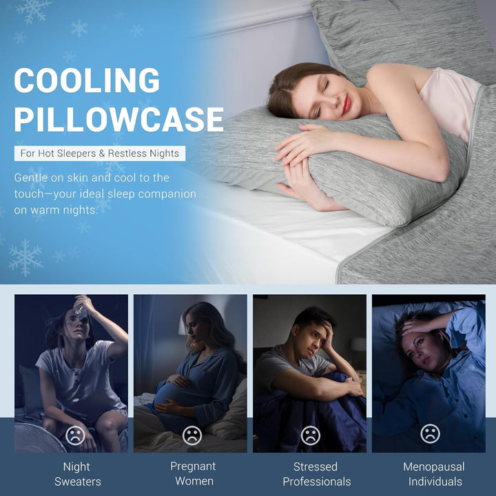 Revolusjonerende Grå Kjølepillowcase Sett av 2 – Pro Q-Max 0.4 | Skanto