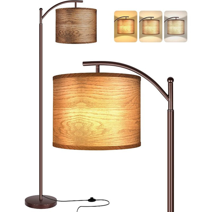 Skanto | Gulvlampe med 3 fargetemperaturer LED-pære, gulvlampe høy industriell gulvlampe for lesing på soverom, kontor, hvit lampeskjerm inkludert