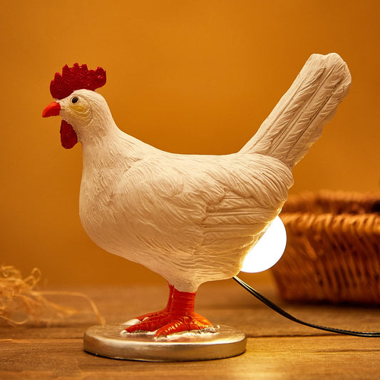 Norvo | Oriamde Kyllingegg Lampe Morsom Livaktig Harpiks Nattlys - Kyllingen Legger Et Glødende Egg Gave Hjemmedekorasjon (Bronse)