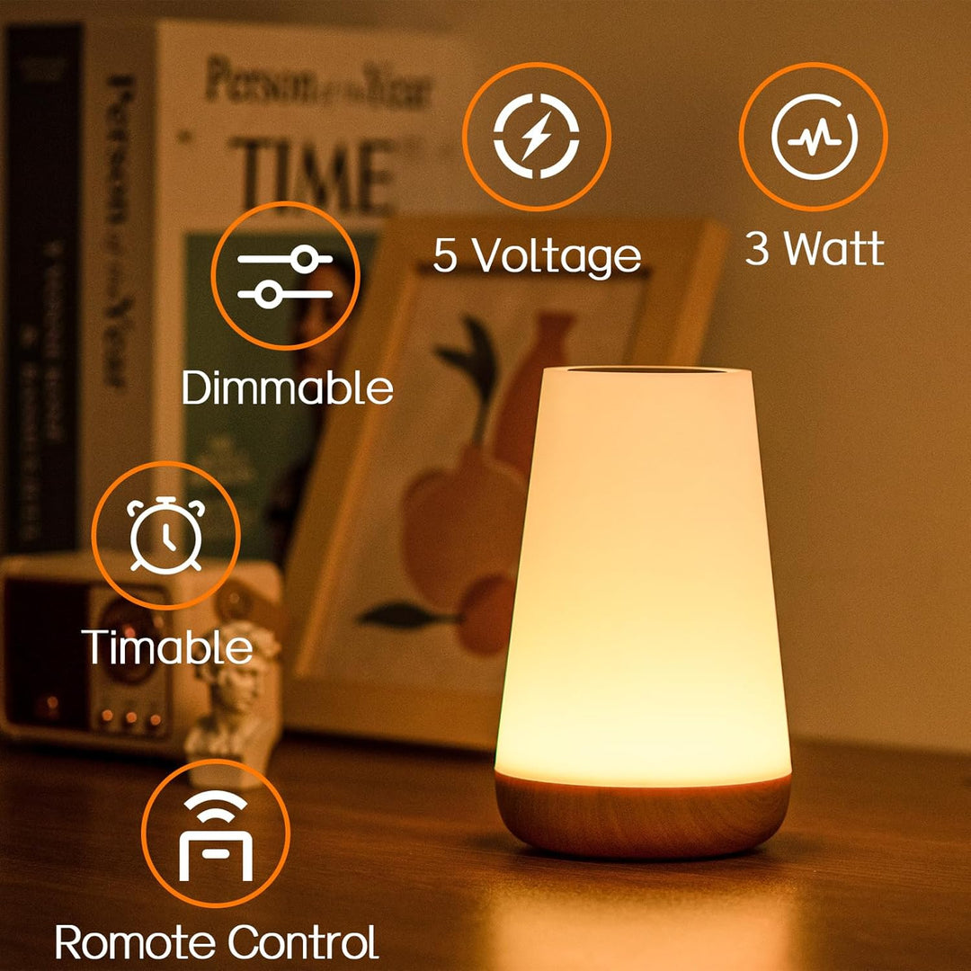 Skanto | Nattbordlampe, LED Berøringsbordlampe, 13 RGB Farger som endres