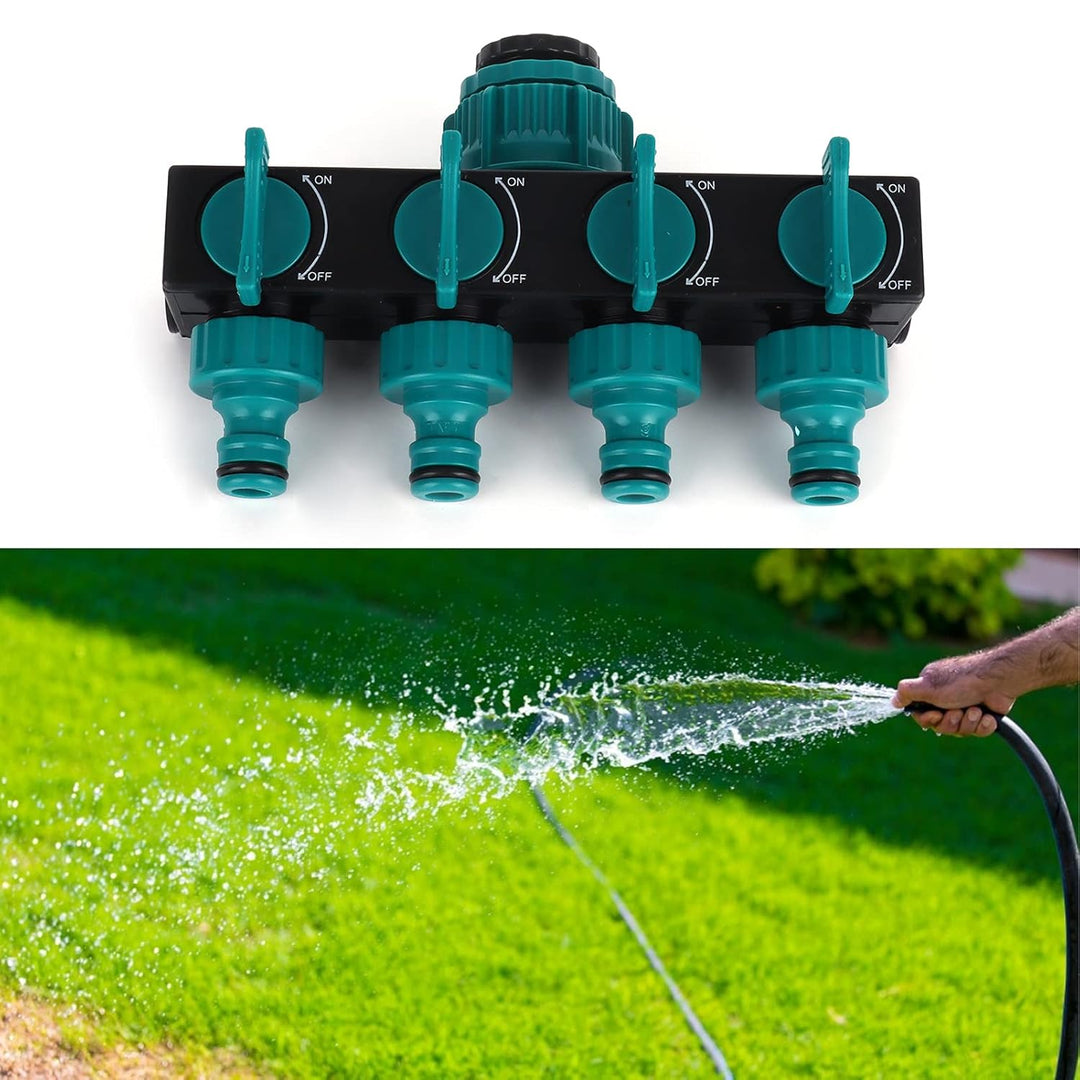 Skanto | Universal 4-veis hageslange splitter – Justerbar kransplittter