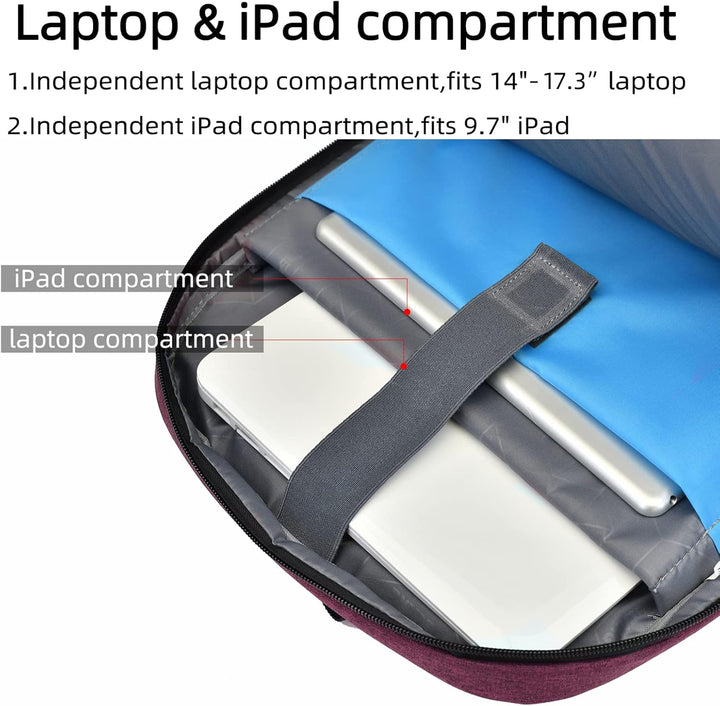 Vanntett reise laptop ryggsekk med USB-port og organisert lagring | Skanto