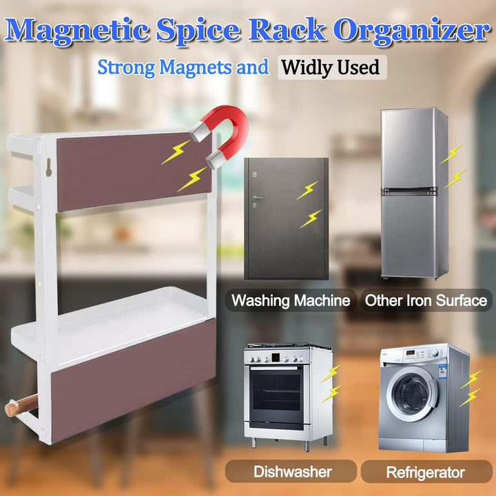 Magnetisches Gewürzregal für den Kühlschrank mit Papierhandtuchhalter – Oryden