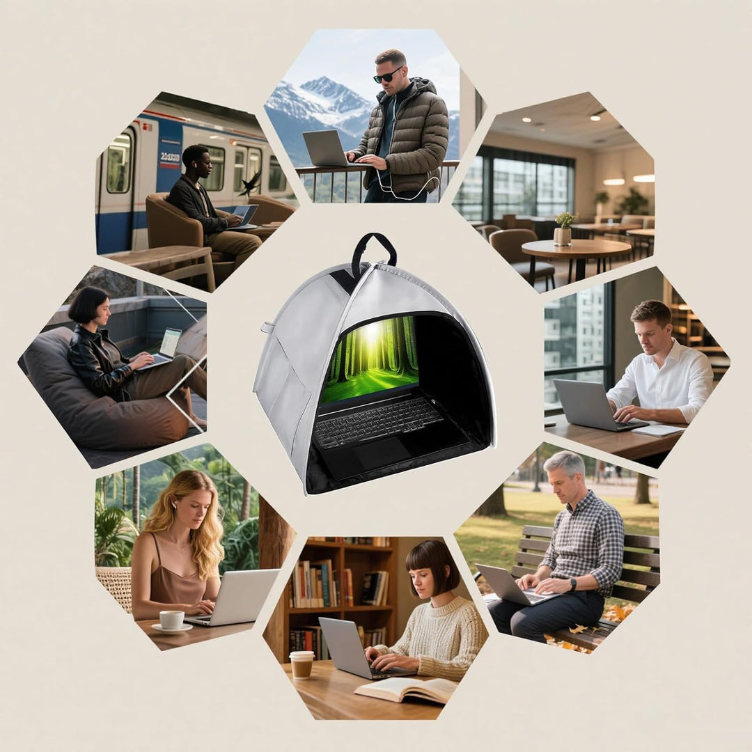 Skanto | Laptop Solskjerm – Sammenleggbar Anti-blendings Personvernstelt for 13–16" Enheter – Travory