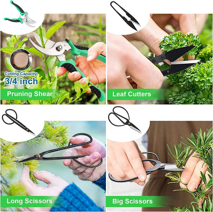 Frendorf | 24-delt Bonsai Tree Care Set med verktøy i høykarbonstål og PU-lærveske – Sevora