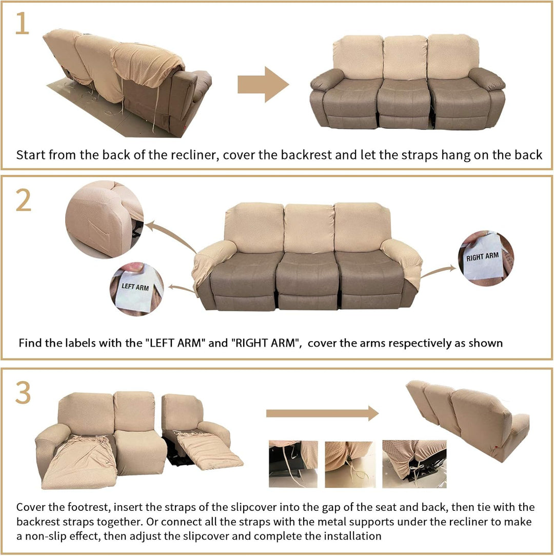 Frendorf | Stretch Recliner Chair Covers 4-Piece Set – CoverMate