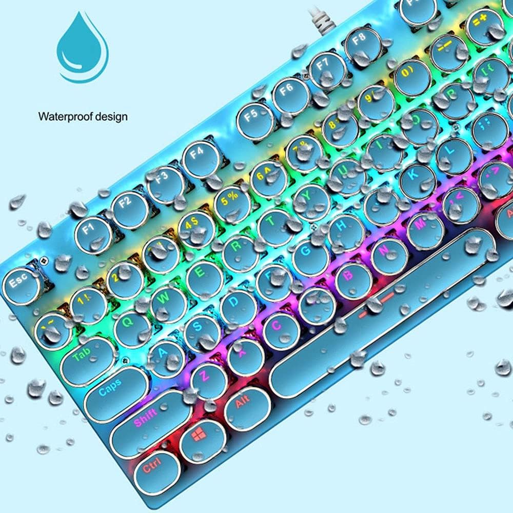 Mechanische Gaming-Tastatur med 87 Tasten, RGB-Hintergrundbeleuchtung og blauen Schaltern