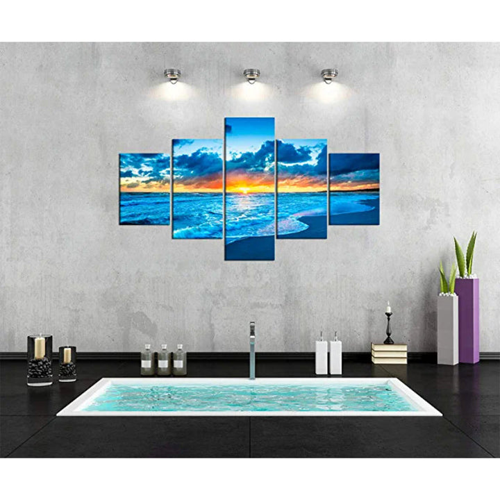 5 stk Sunrise Seascape kunstverk lerretmaleri | Skanto