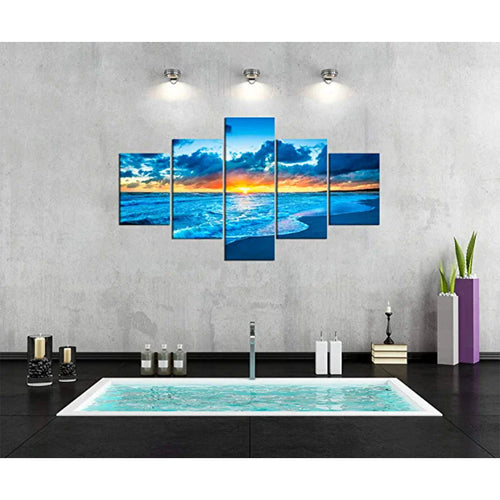 5 stk Sunrise Seascape kunstverk lerretmaleri | Skanto