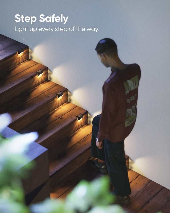 Skanto | 16 Pakke Solcelle Deck Lys - Vanntett Led Gjerde Lys For Hage, Terrasse, Trapp, Svart