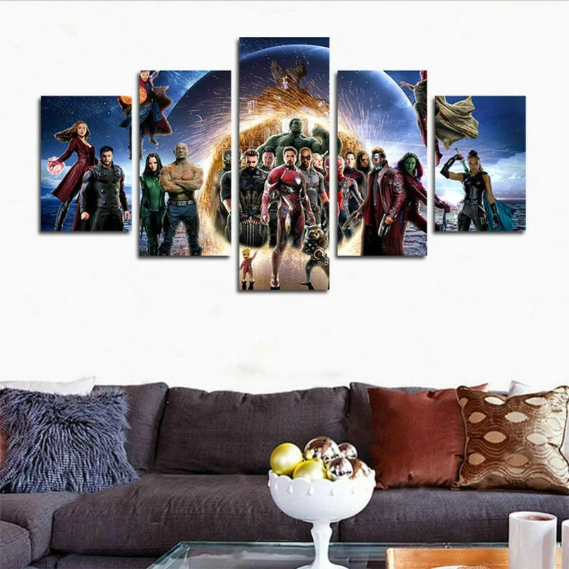 Sett med 5 dekorative Infinity War veggkunstverk