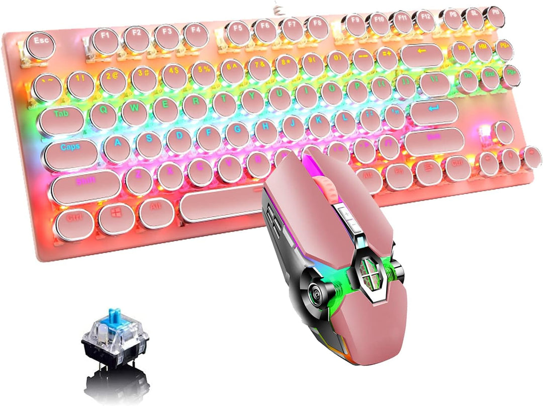 Skanto | 87-Tast Mekanisk Gaming Tastatur RGB Bakgrunnsbelyst Blå Bryter