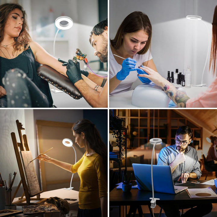 Skanto | 3 fargemodi LED-bordklemmlampe med & fleksibel gåsnek – Selvara (1+1 GRATIS)