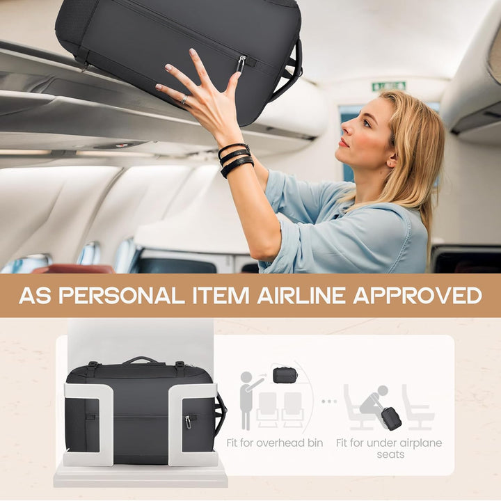 40L Utvidbar Vanntett Reiseryggsekk med USB-port og 17” Laptop-futteral – AirVoyage | Skanto