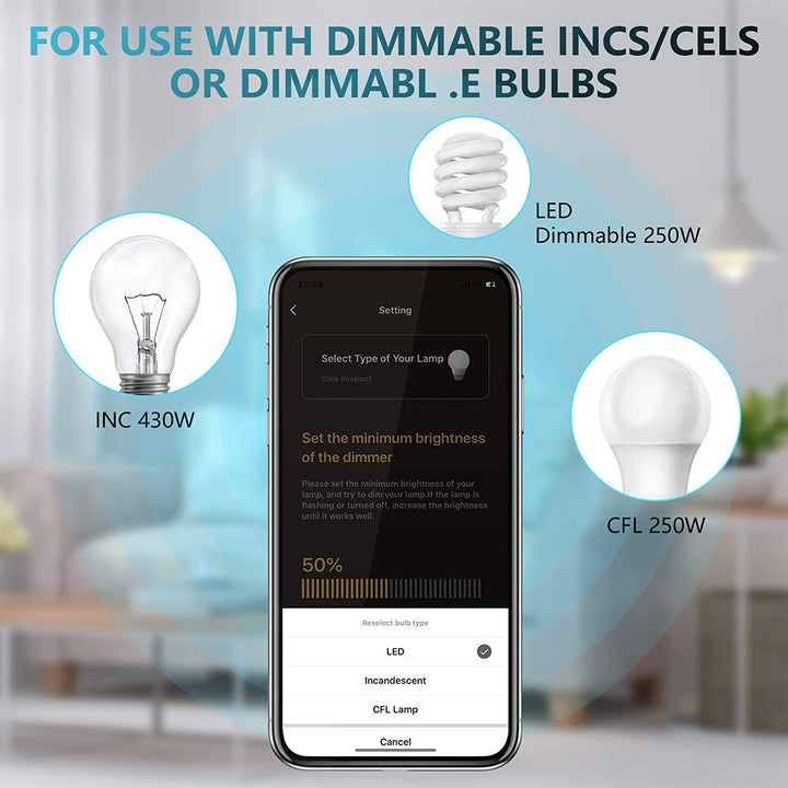 Smart Dimmer Dimmerbryter Berøring med Fjernkontroll | Skanto