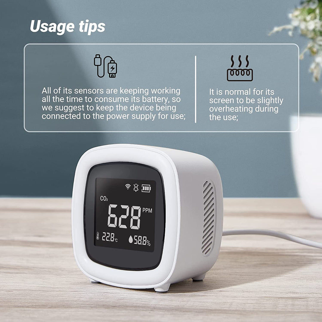 INKBIRD WiFi 3-i-1 Innendørs CO2 Detektor IAQM-068W | Skanto
