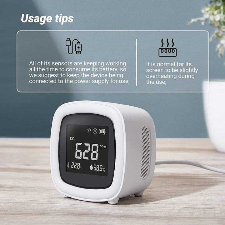 INKBIRD WiFi 3-i-1 Innendørs CO2 Detektor IAQM-068W | Skanto